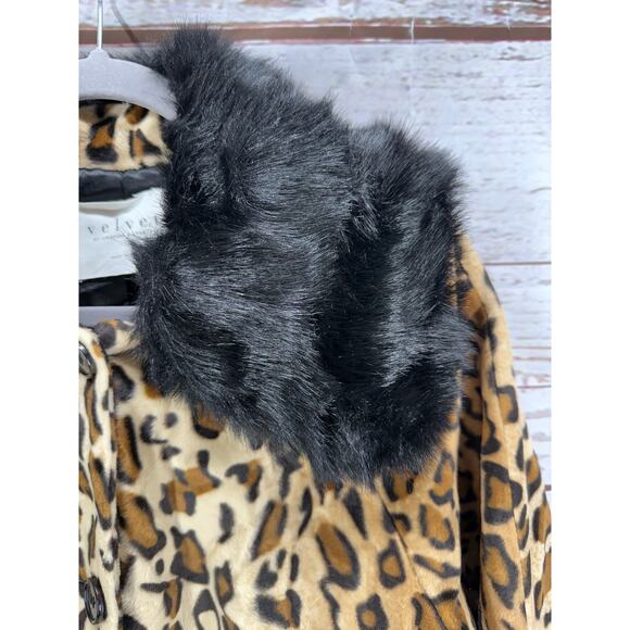 Velvet by Graham & Spencer Leopard Print Faux Fur Coat Jacket Size XS - Picture 14 of 15